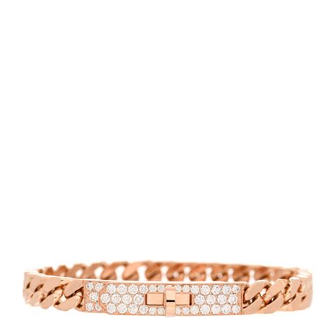 hermes eileen gourmette|HERMES 18K Rose Gold Diamond PM Kelly Gourmette Bracelet .